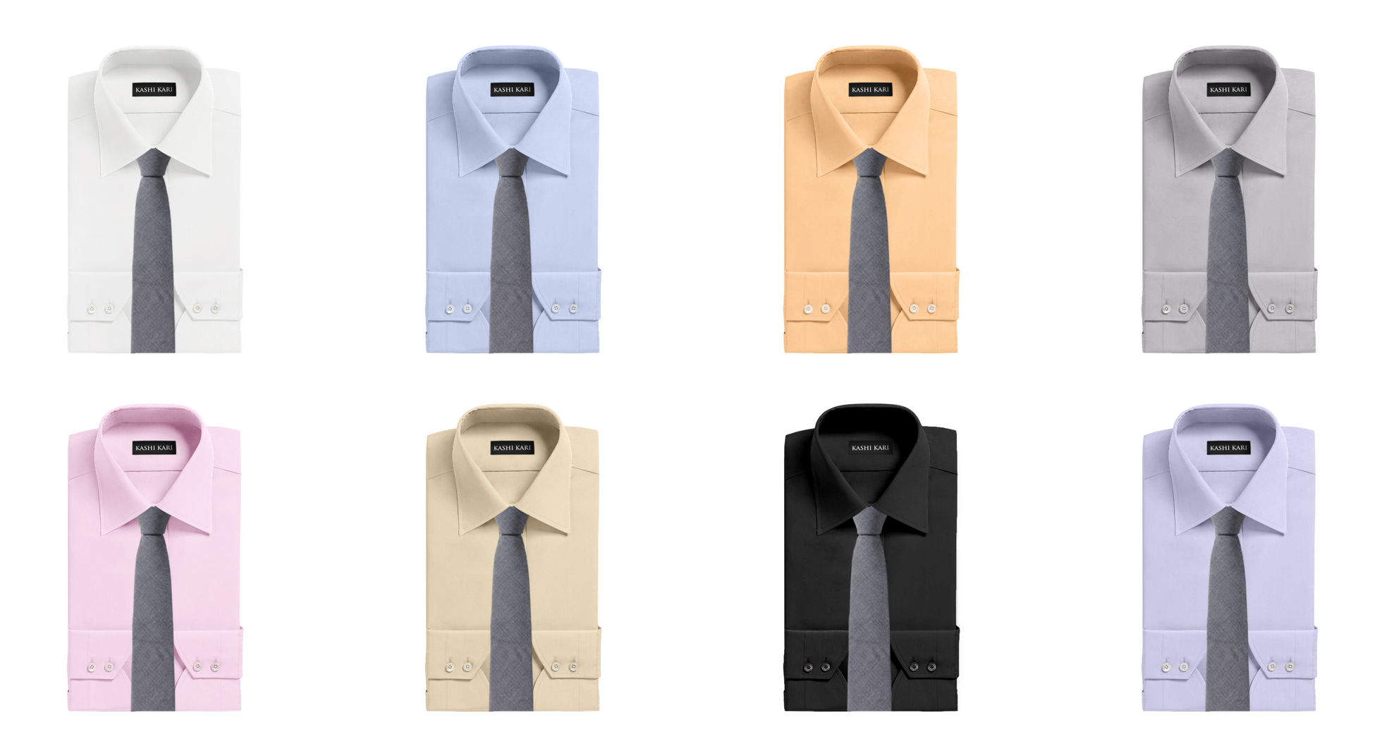 グレー系ネクタイと無地シャツのコーディネート・組み合わせ