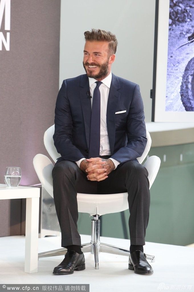 LONDON, ENGLAND - JUNE 02: David Beckham attends a photocall to launch "David Beckham: Into The Unknown" at The Serpentine Sackler Gallery on June 2, 2014 in London, England. (Photo by Mike Marsland/Getty Images)