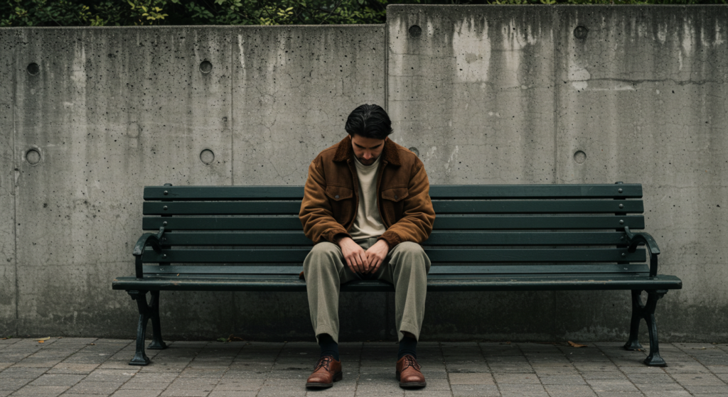 古着をきた男性