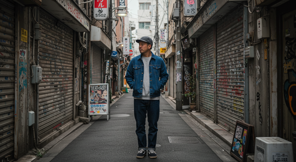 古着を着た男性